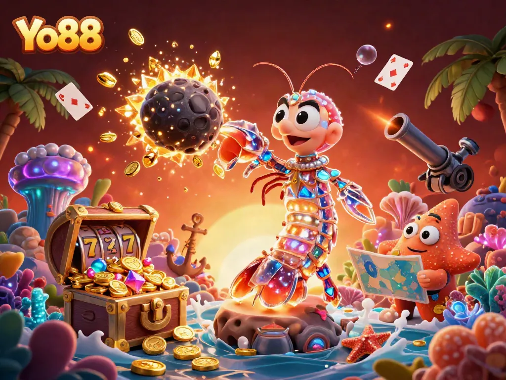 Experience thrilling gameplay at Yo88 with dynamic casino elements and aquatic characters.