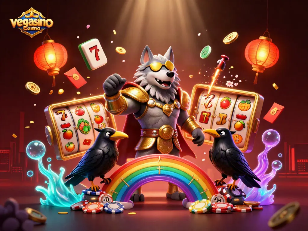 Engage with the exciting world of vegasino casino featuring Norse-themed characters among vibrant casino elements.