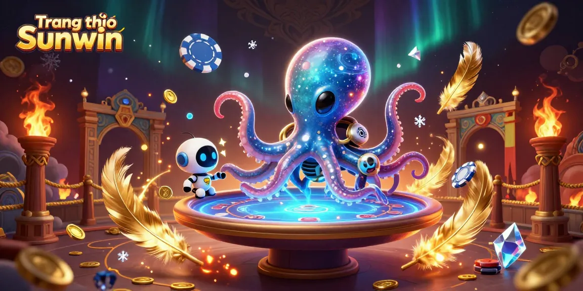 Experience the thrill of Trang chủ Sunwin with a poker scene featuring an alien octopus and dynamic game elements.