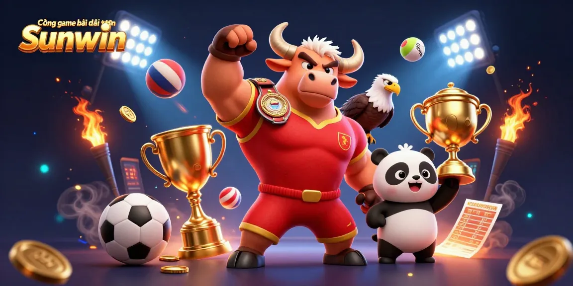 Engage with Cổng game bài đổi thưởng Sunwin through a vibrant 3D casino scene showcasing exciting game elements.